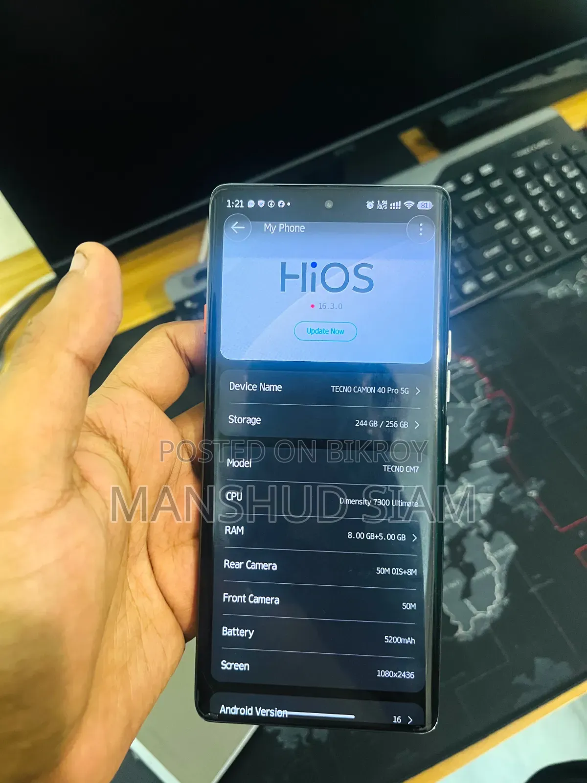 Tecno Camon 40 Pro 4G 256 GB Graphite