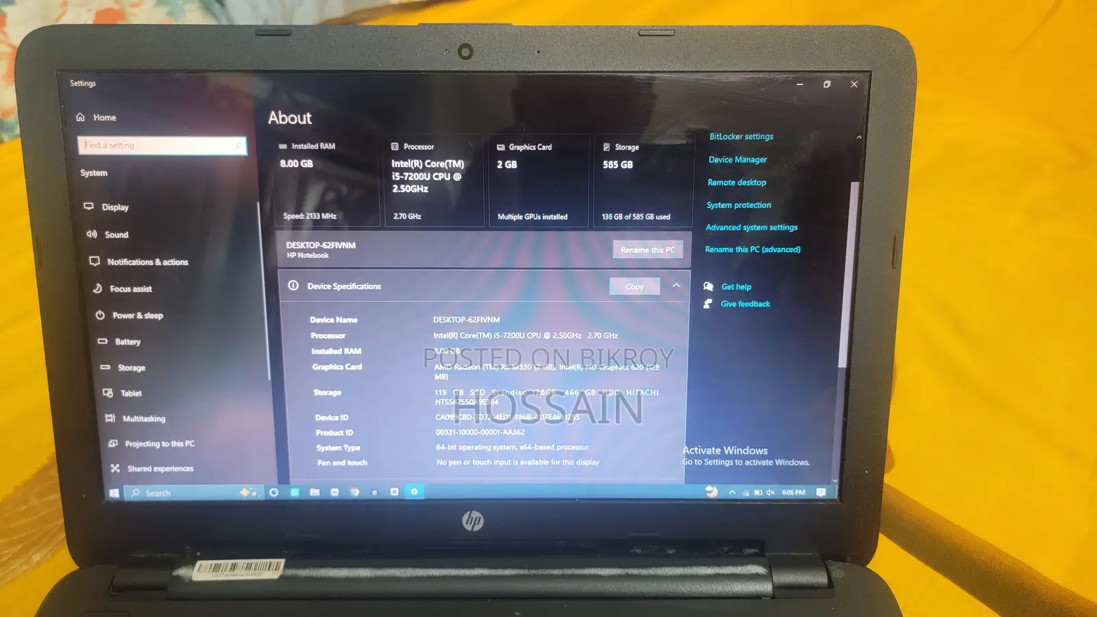 Laptop HP Stream Notebook 8GB Intel Core i5 HDD+SSD 500GB