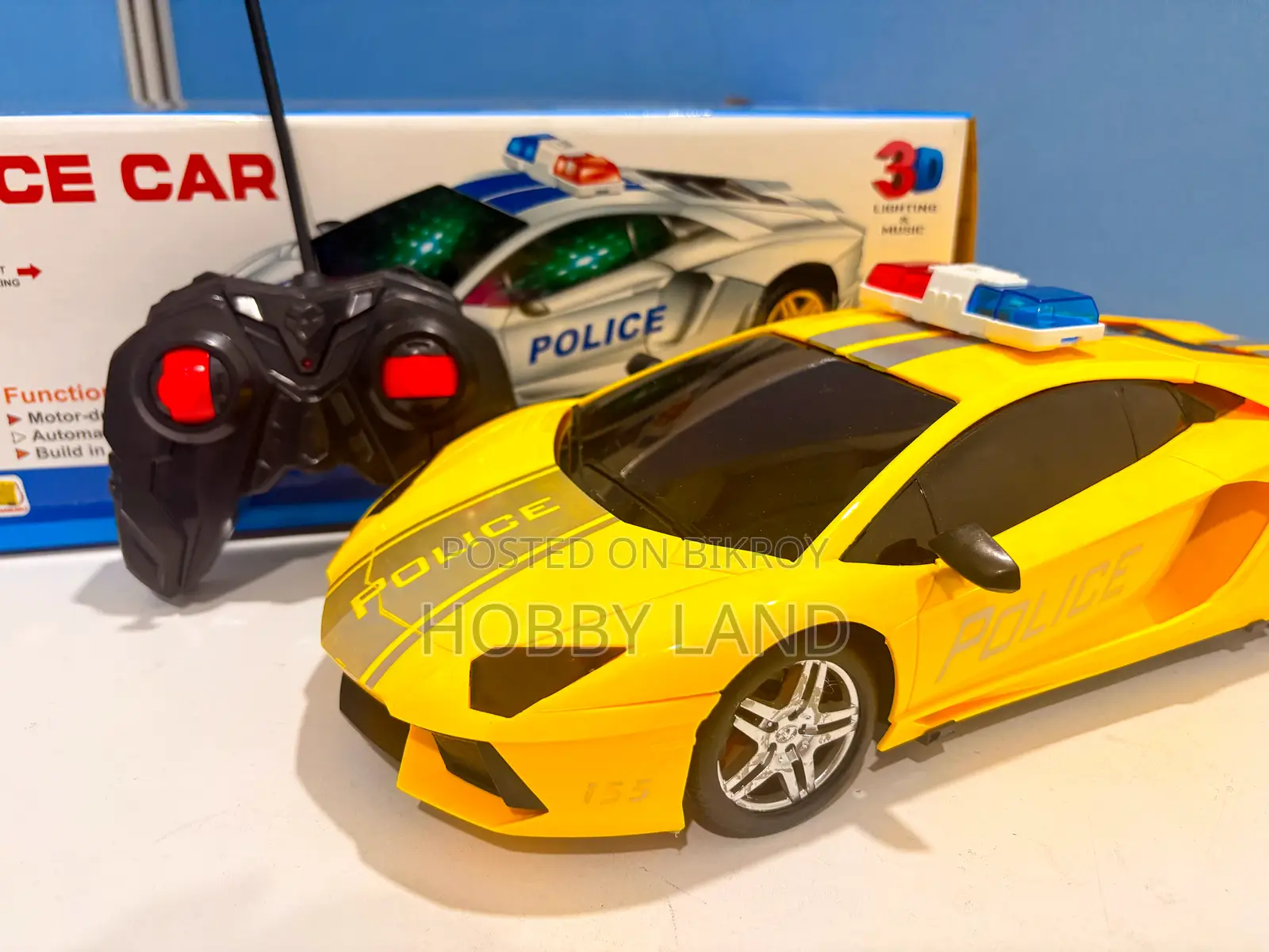 3D Police Toy Car Remote Control Car With Lights & Music