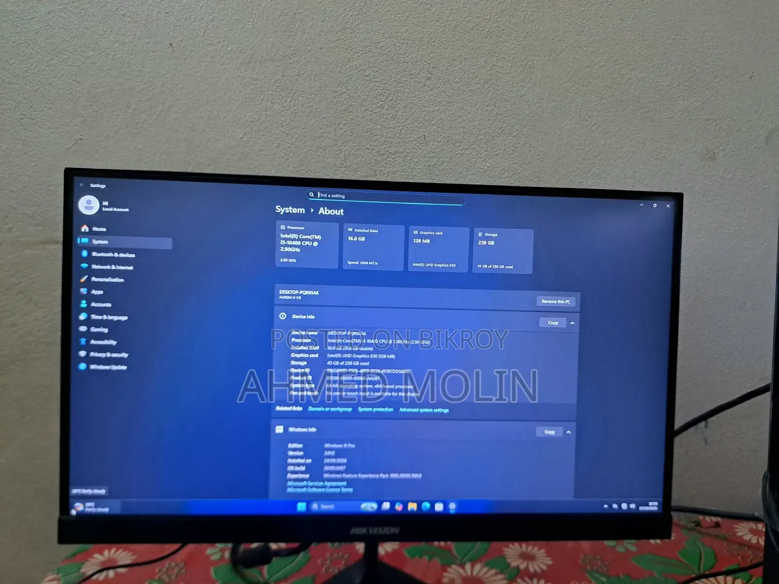 Desktop Computer Gigabyte 16GB Intel Core i5 SSD 256GB