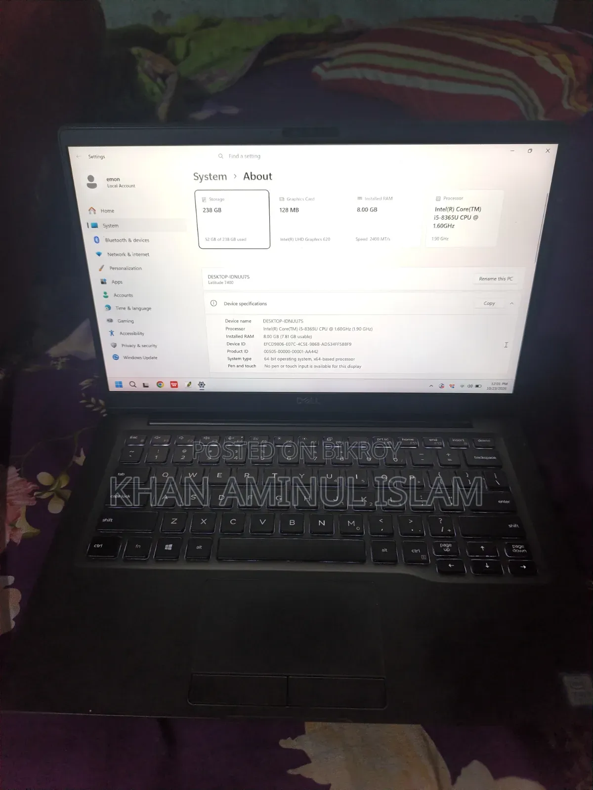 New Laptop Dell Latitude 7400 8GB Intel Core i5 SSD 256GB