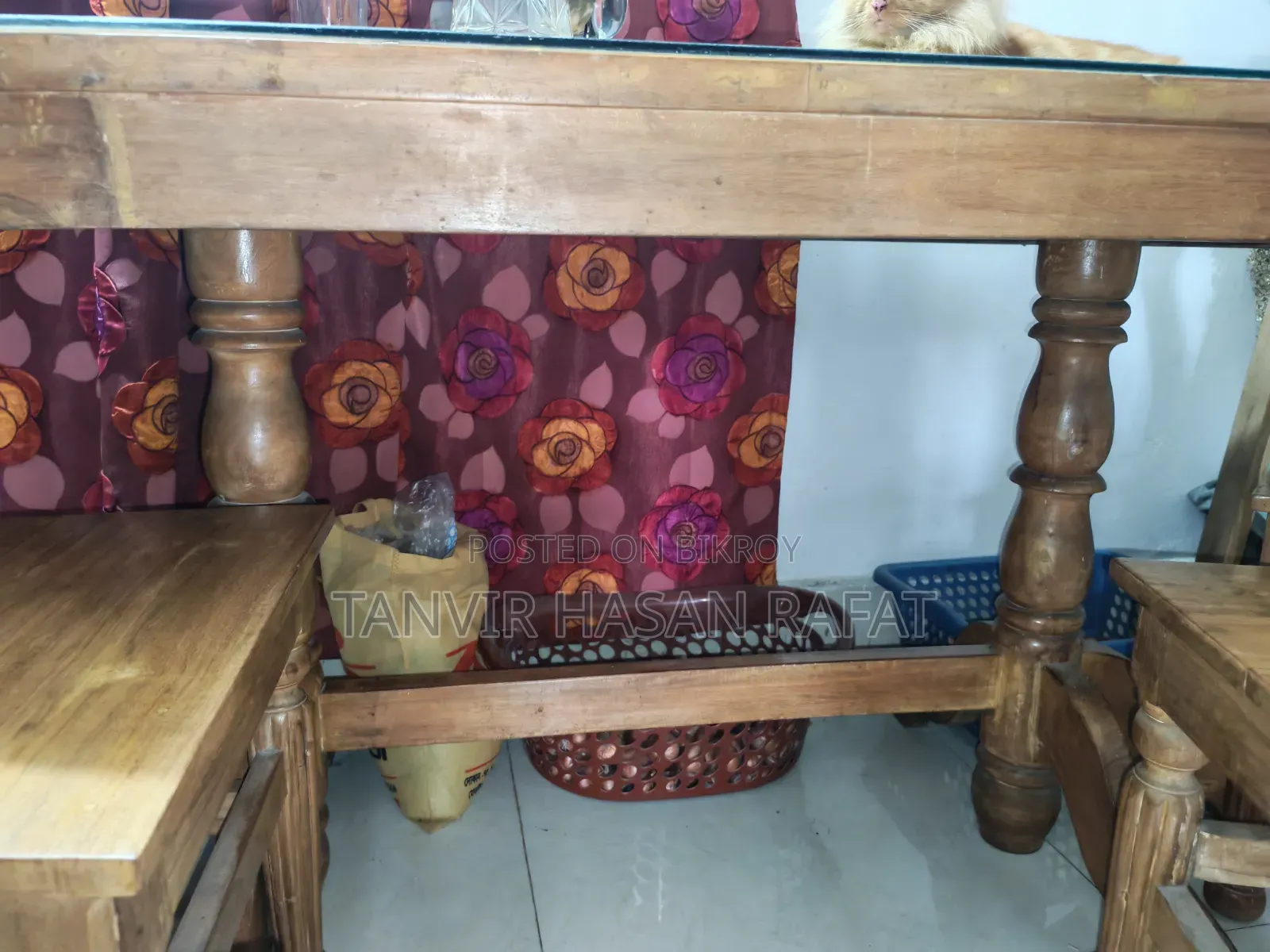 Dining Table of Jackfruit wood 4 Chairs of Teak wood