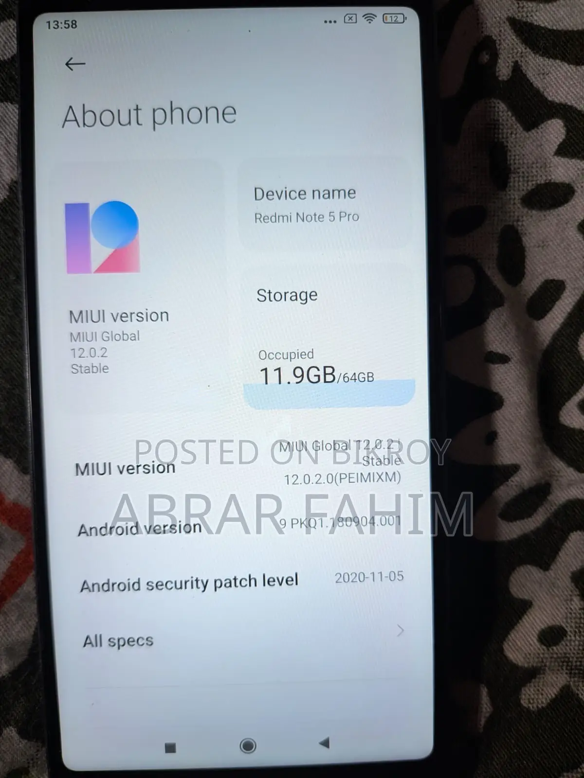 Xiaomi Redmi Note 5 Pro ৬৪ জিবি ব্ল্যাক