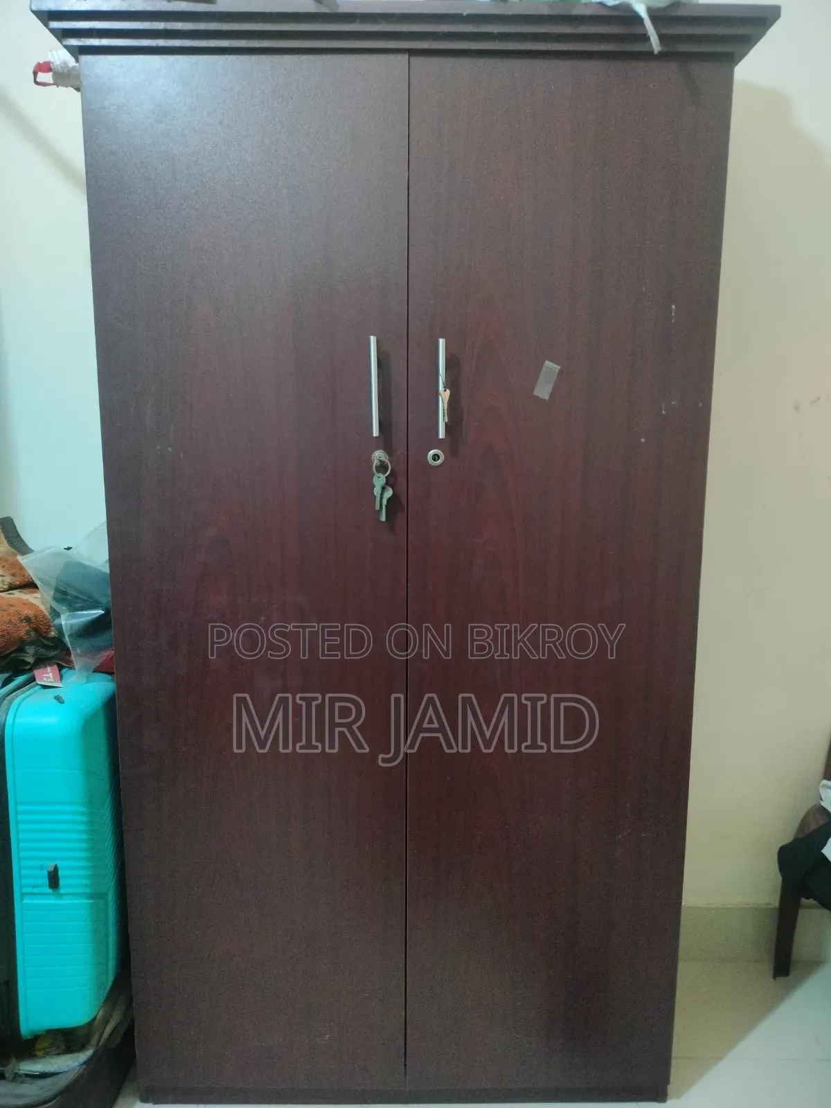 2 Door Almirah (Lock + Drawer) - 2 Years Used, Good Condition