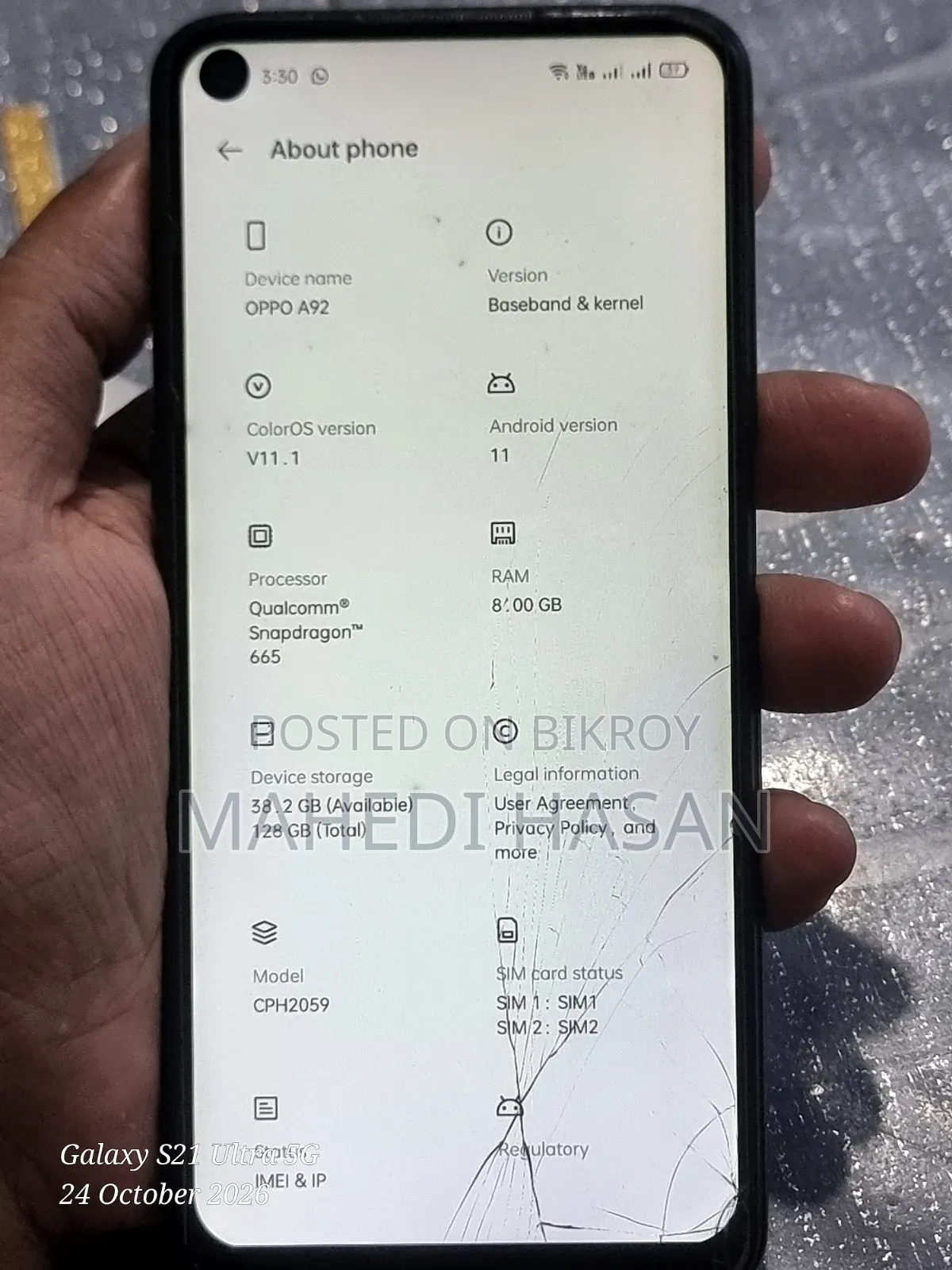 Oppo A92 128 GB Blue