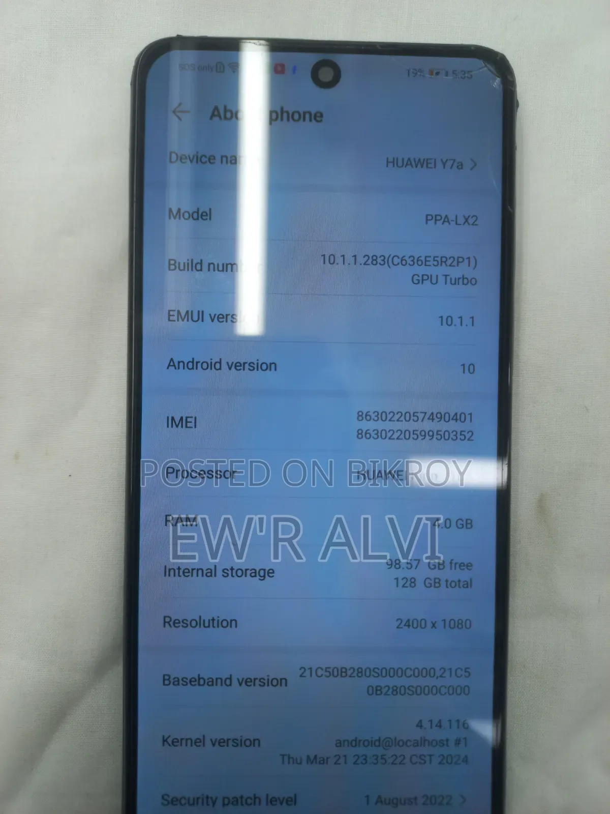 Huawei Y7a 128 GB Blue