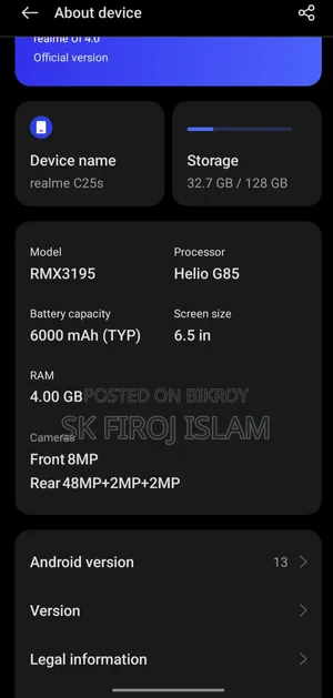 Realme C25s 128 GB Black