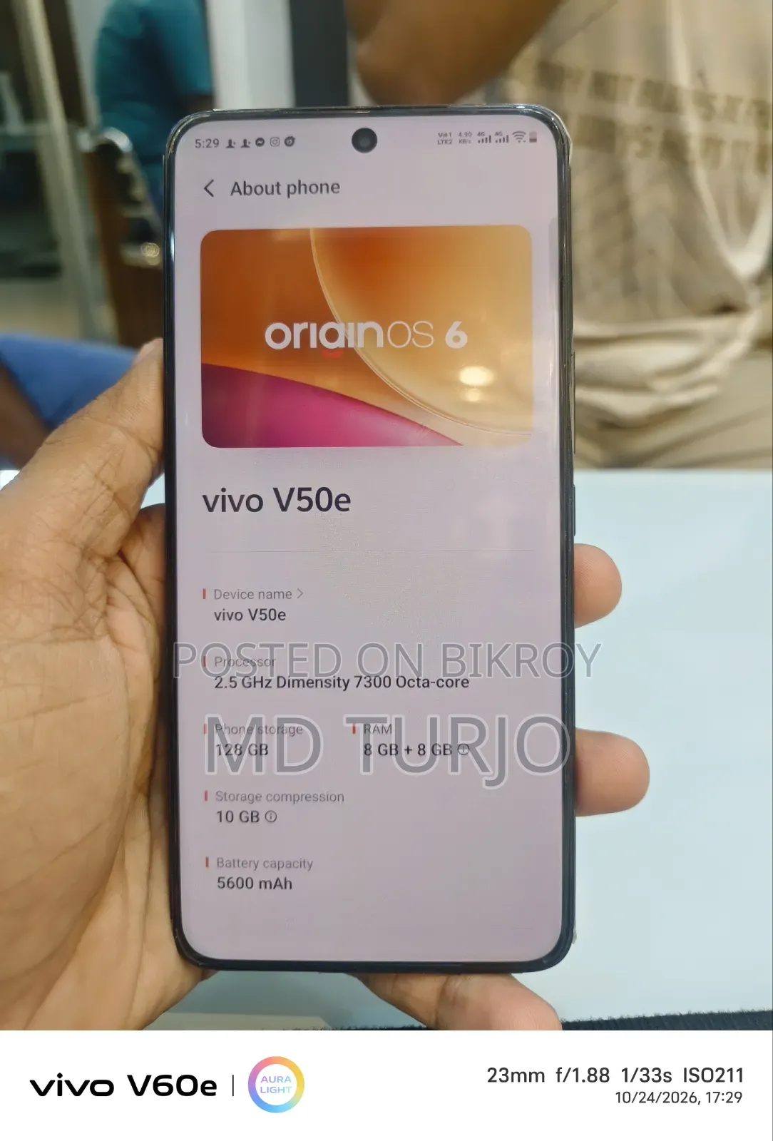 Vivo V50e 256 GB Blue