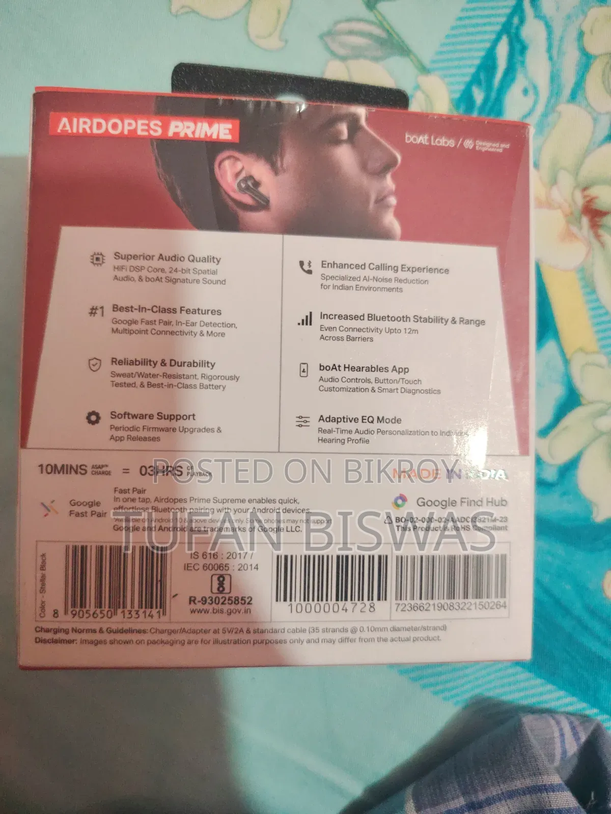 boAt Airdopes Prime Wireless Earbuds - Just Box Opened (100% Original)