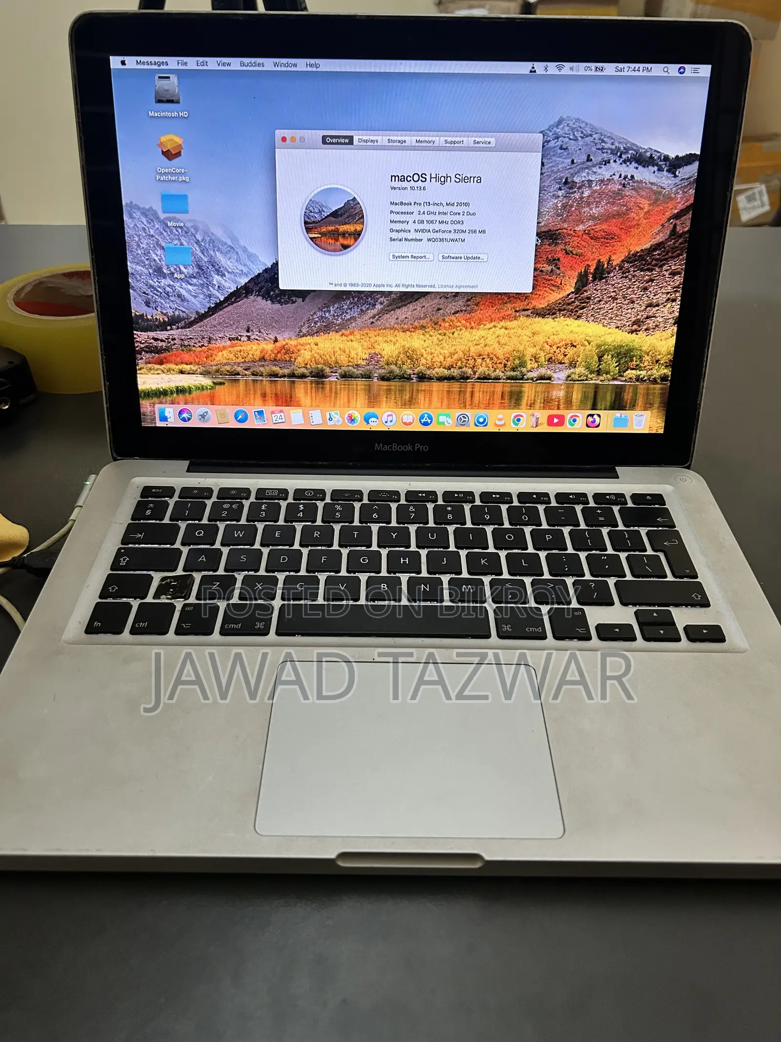Laptop Apple MacBook 2010 4GB Intel Core 2 Duo HDD 512GB