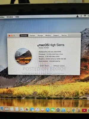 Laptop Apple MacBook 2010 4GB Intel Core 2 Duo HDD 512GB