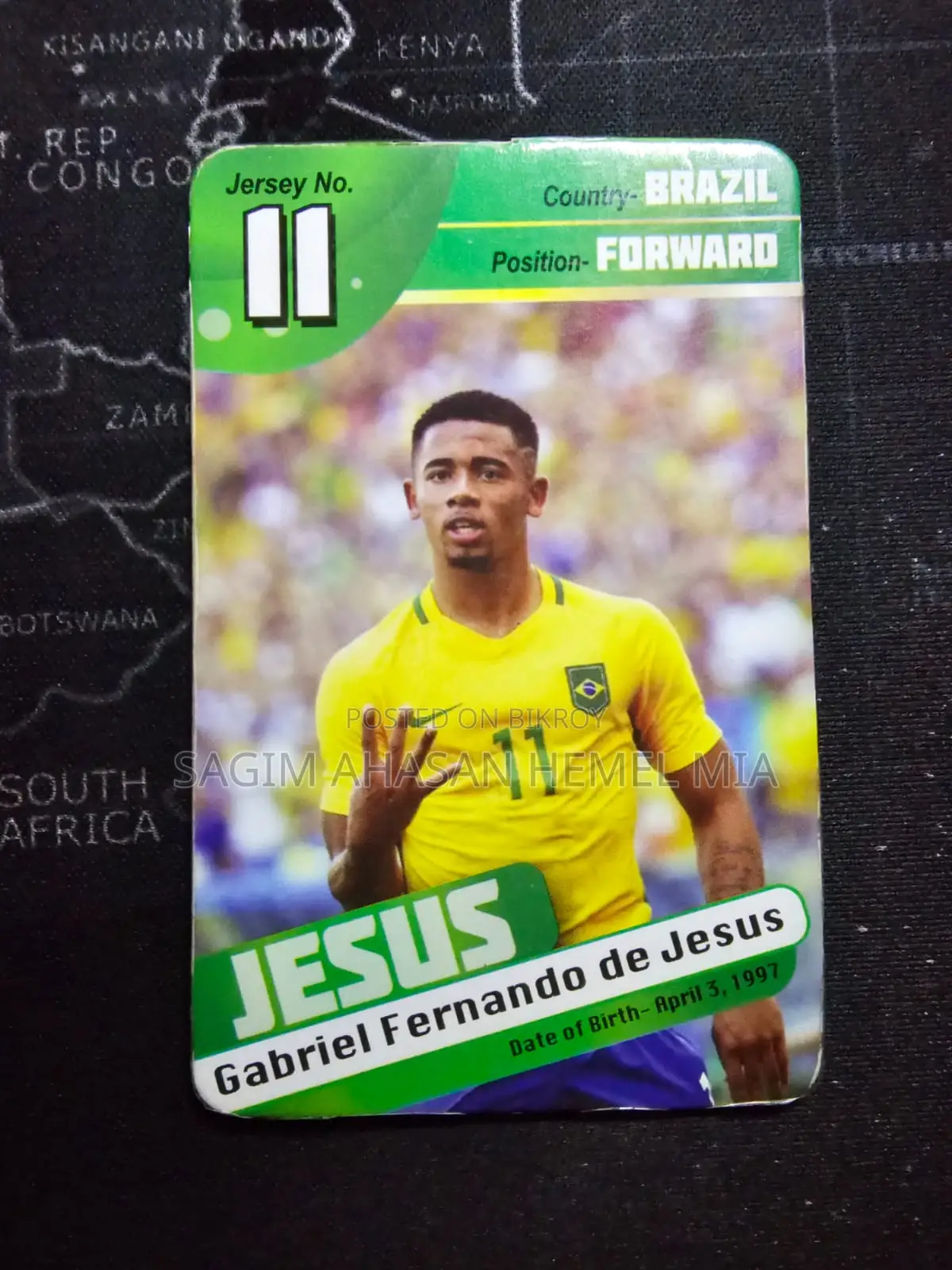PRAN FIFA 2018 Card - Gabriel Jesus (Brazil #11)