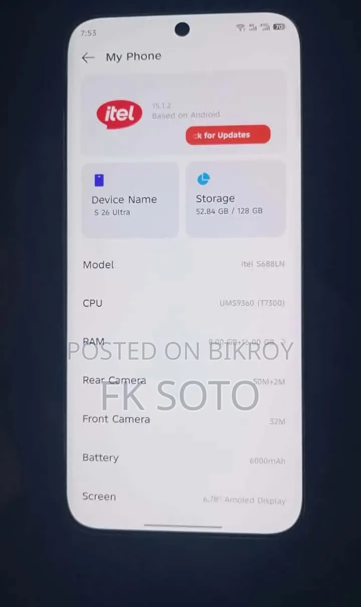 Itel S26 Ultra 128 GB Blue