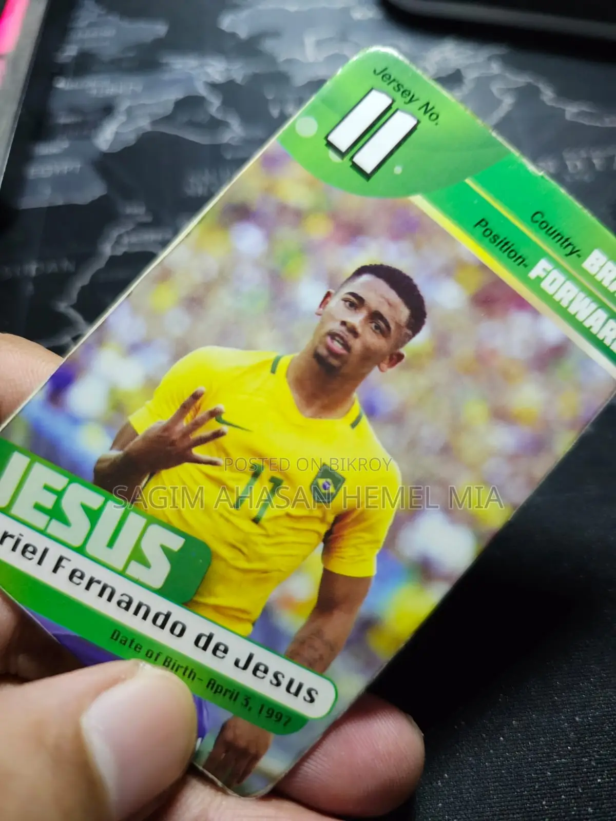 PRAN FIFA 2018 Card - Gabriel Jesus (Brazil #11)