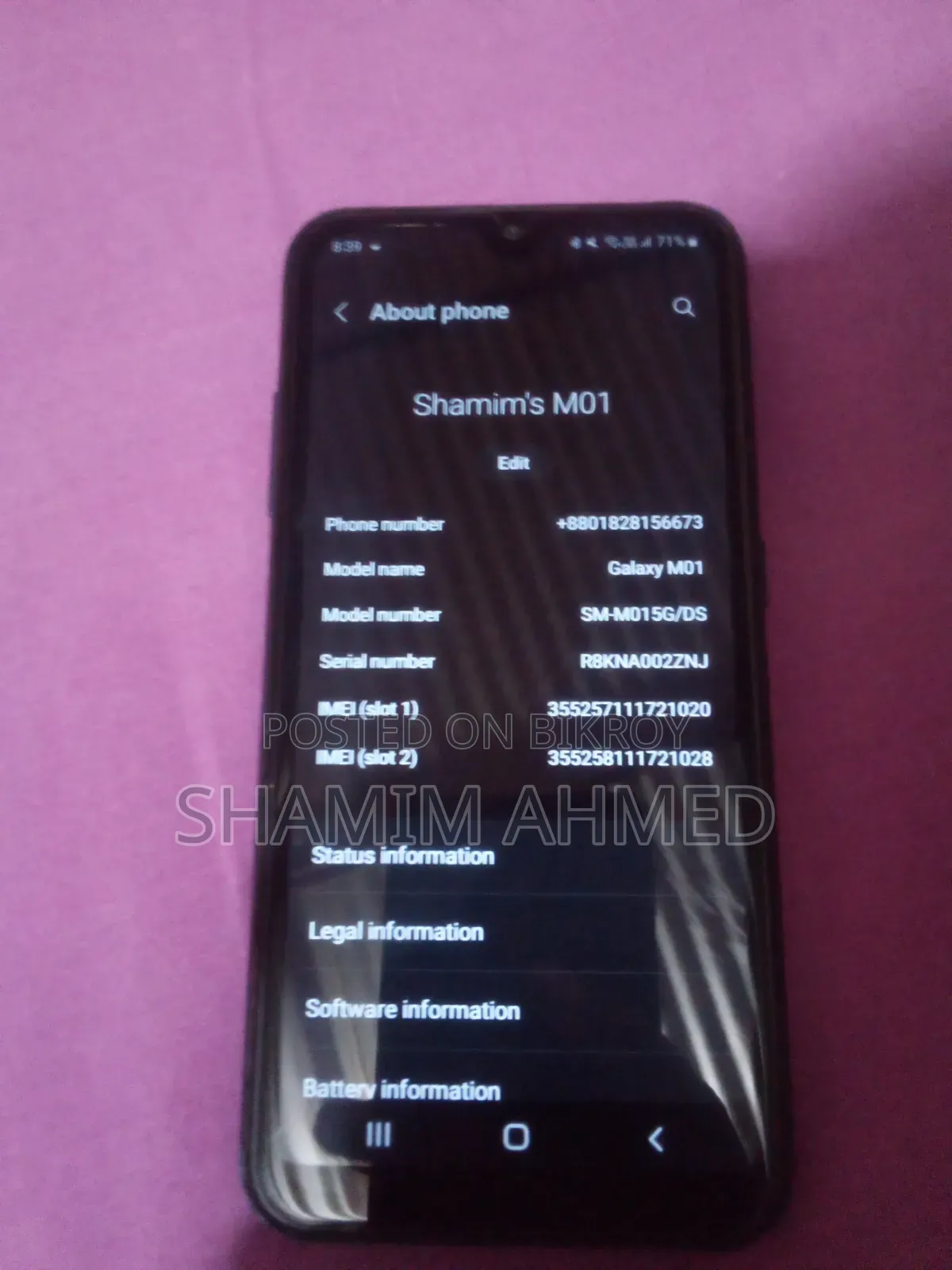 Samsung Galaxy M01 32 GB Purple