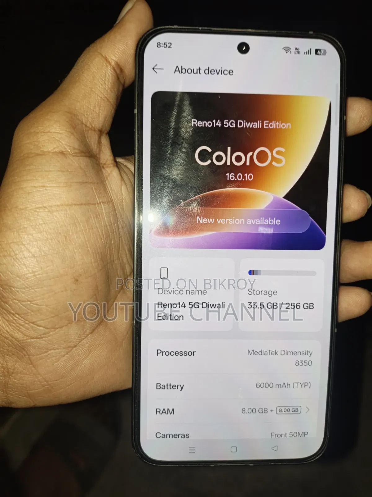Oppo Reno14 256 GB Bronze