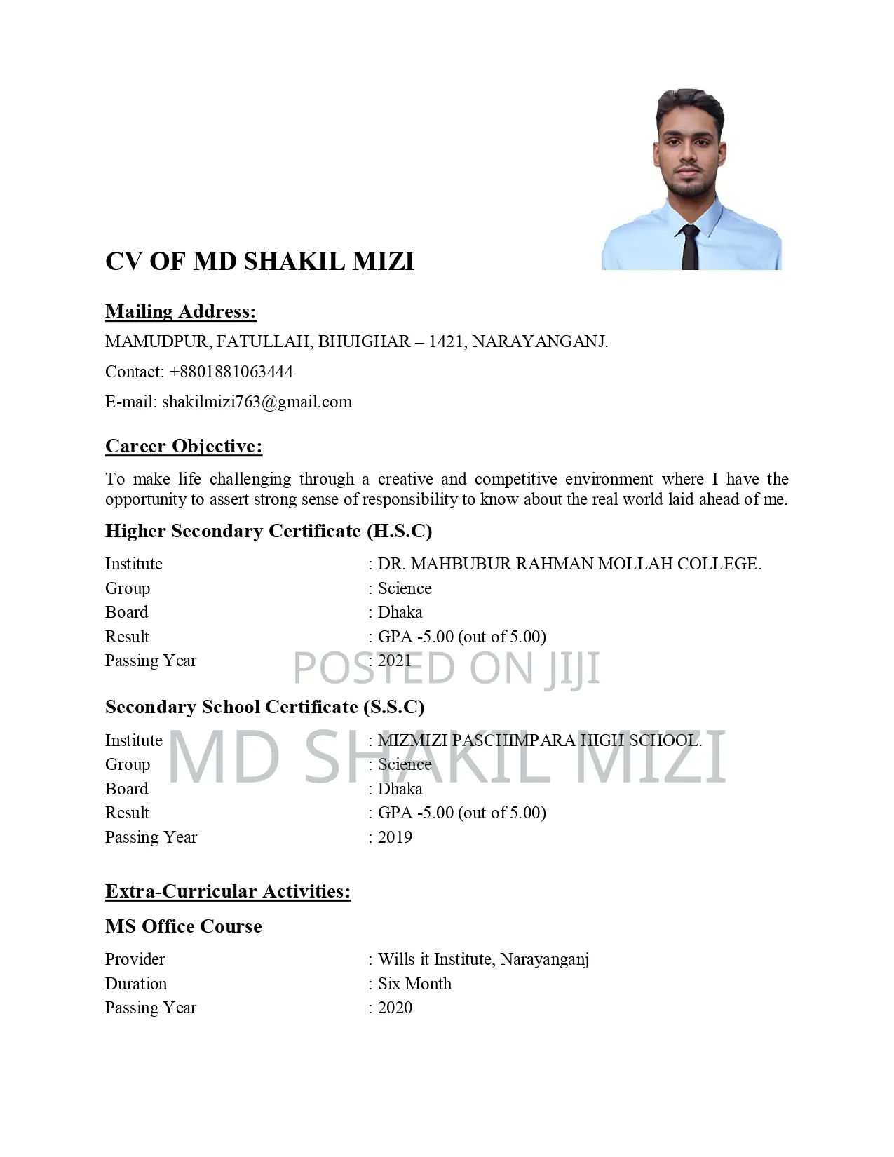 Part-Time Weekend CV