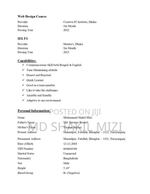 Part-Time Weekend CV