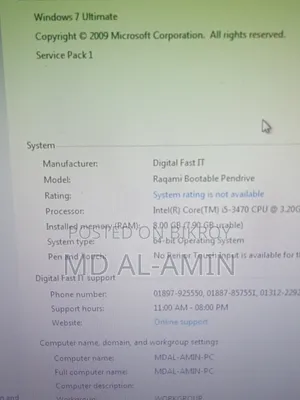 Desktop Computer 8GB Intel Core i5 HDD 500GB