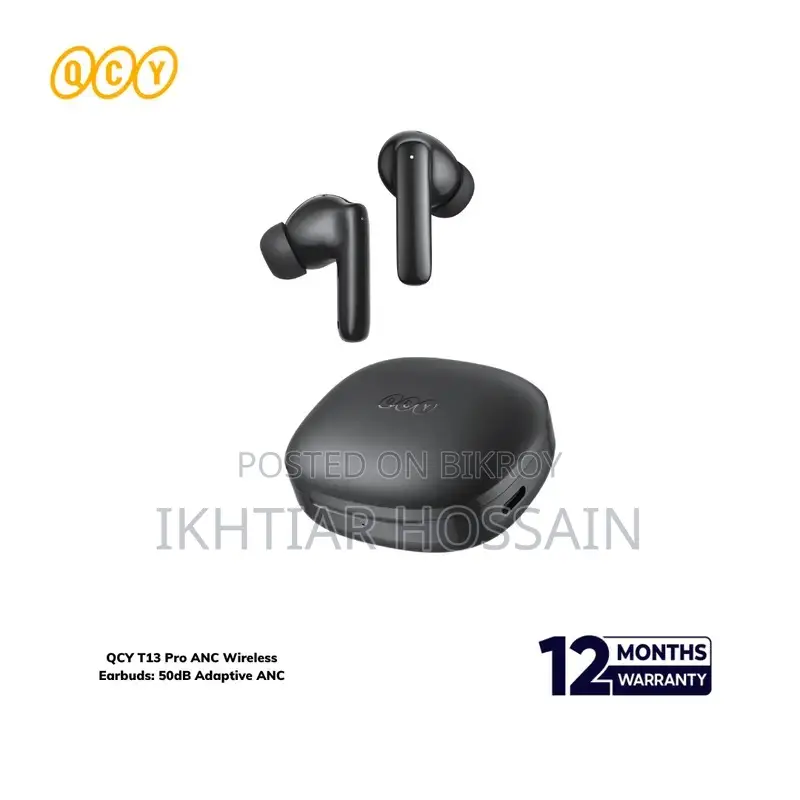 QCY T13 Pro ANC Wireless Earbuds: 50dB Adaptive ANC ( HT23 )