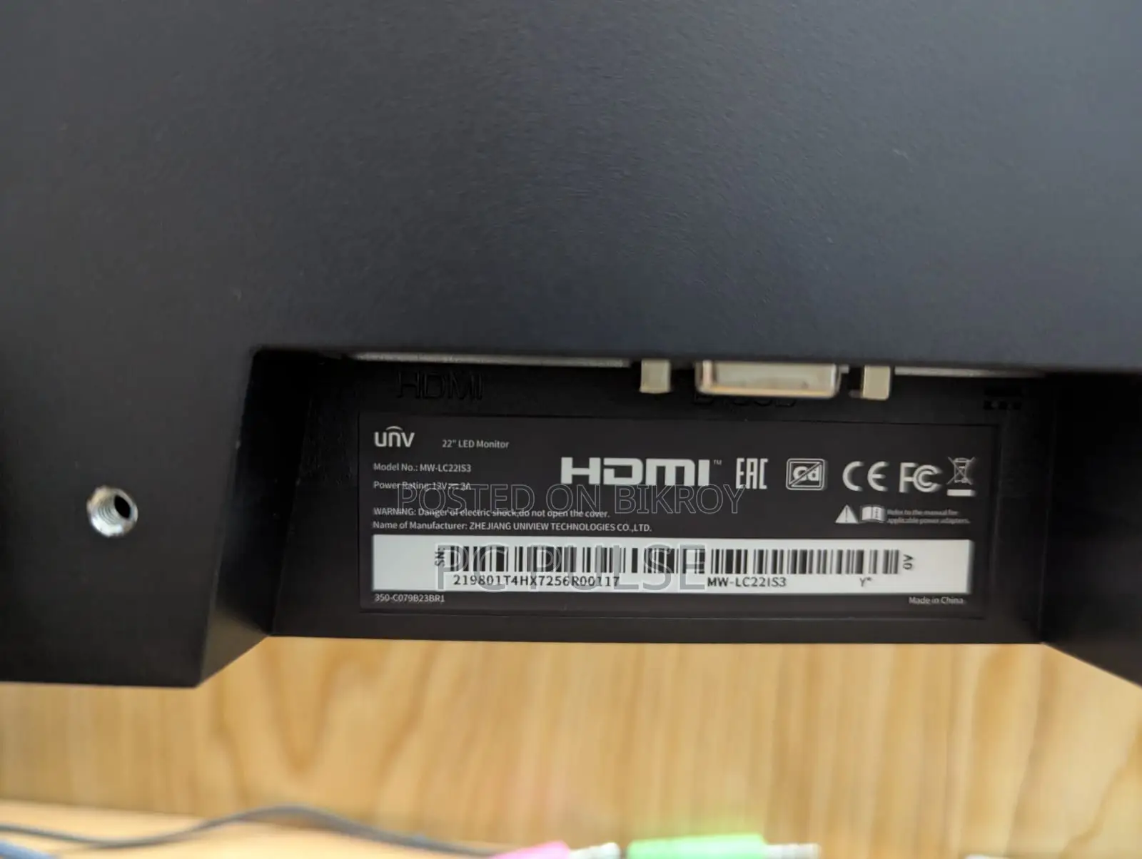 *Unv 22” Ips Led Monitor