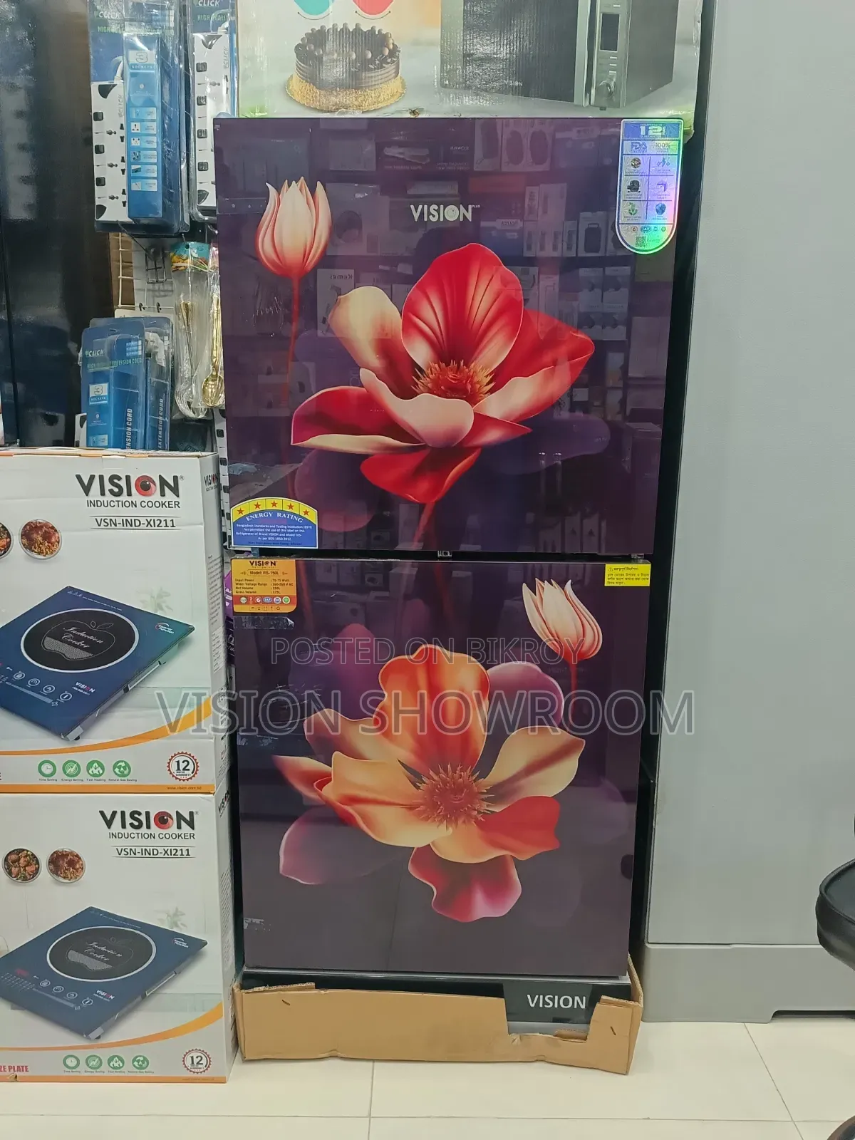 VISION Glass Door Refrigerator RE-150 Liter