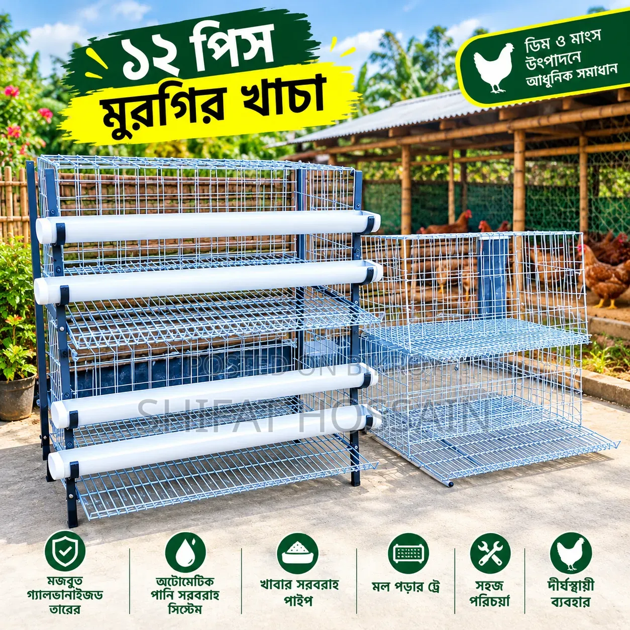 12 Pcs Chicken Cages