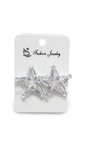 Star Design White City Gold Earrings - New
