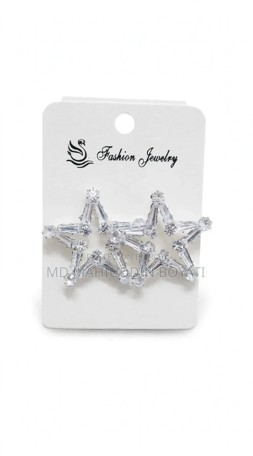 Star Design White City Gold Earrings - New