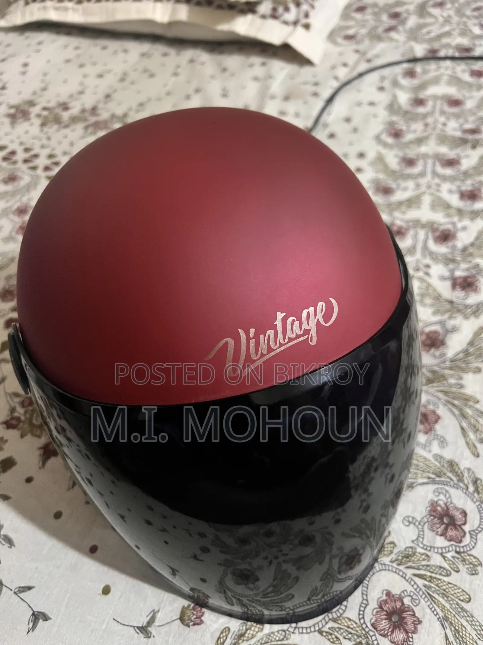 ভিন্টেজ হেলমেট মেরুন কালার