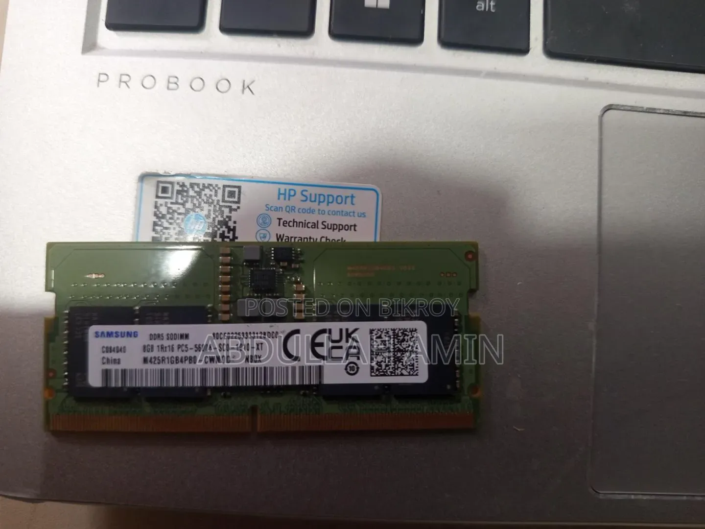 Original Samsung 8GB DDR5 5600MHz Laptop RAM – Excellent Condition