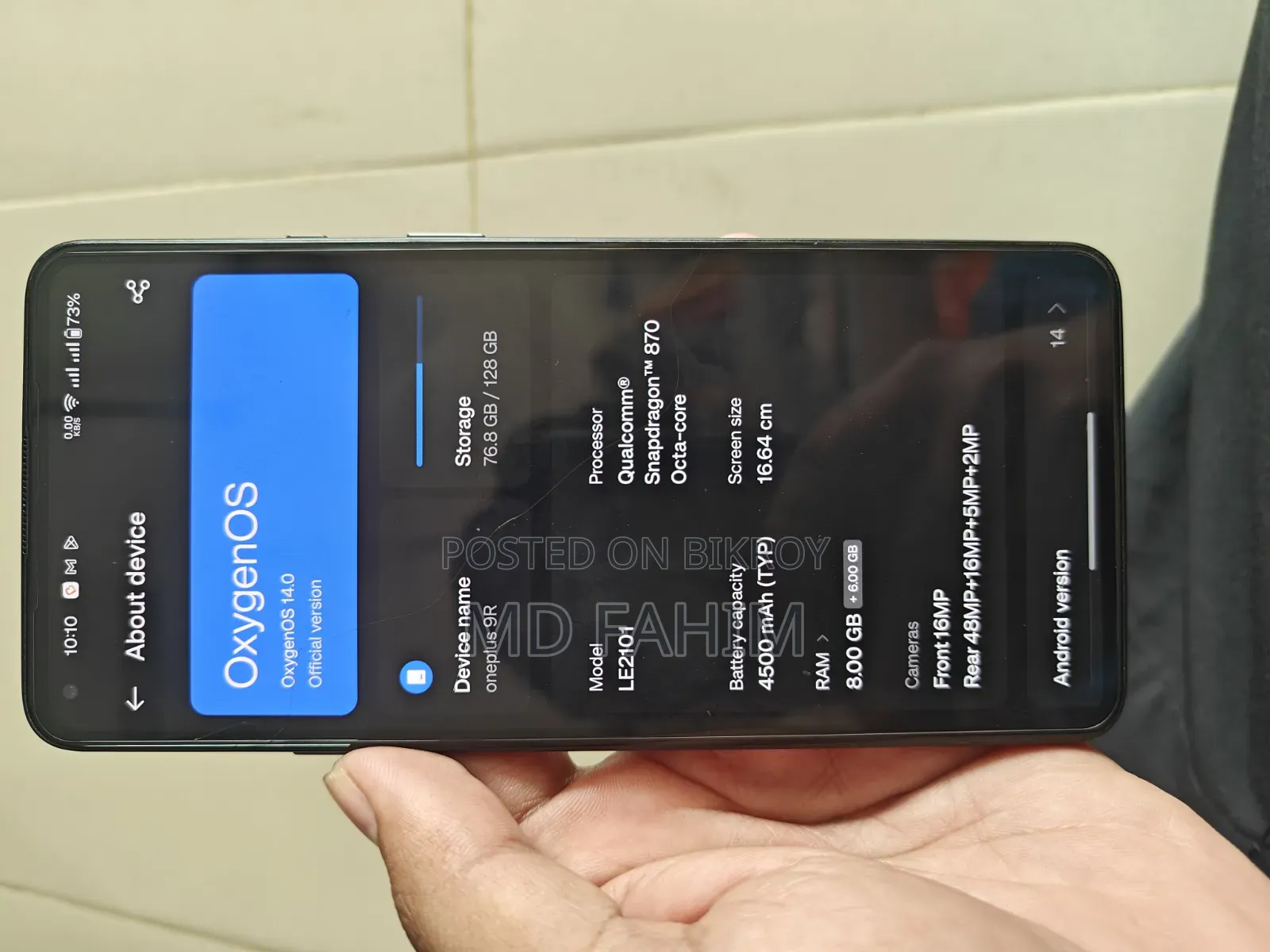 ওয়ানপ্লাস ৯আর ১২৮ জিবি ব্ল্যাক