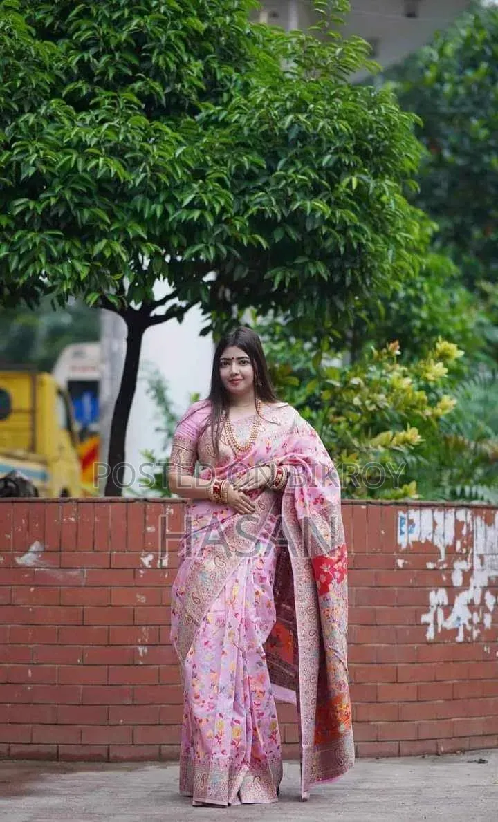 Half Silk Screen Print Saree