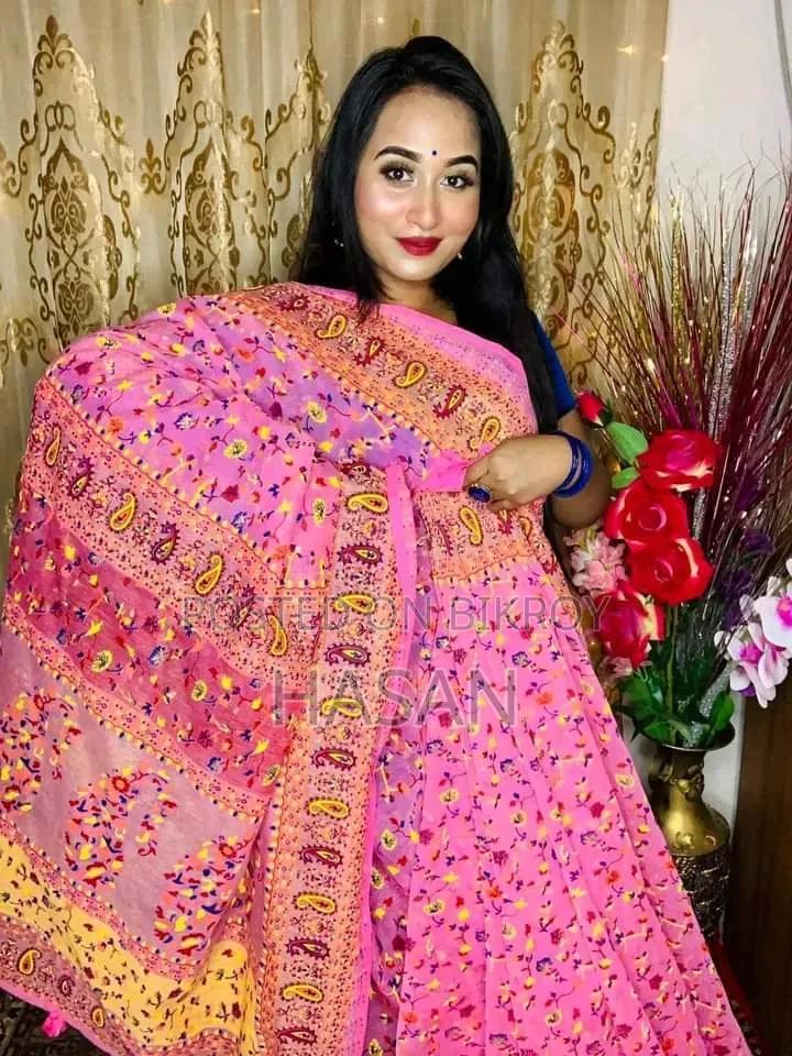 Half Silk Screen Print Saree