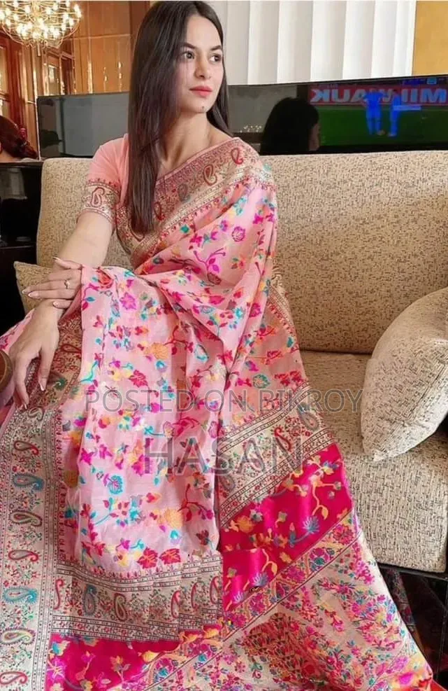 Half Silk Screen Print Saree