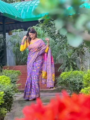 Half Silk Screen Print Saree