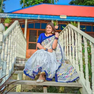 Half Silk Screen Print Saree