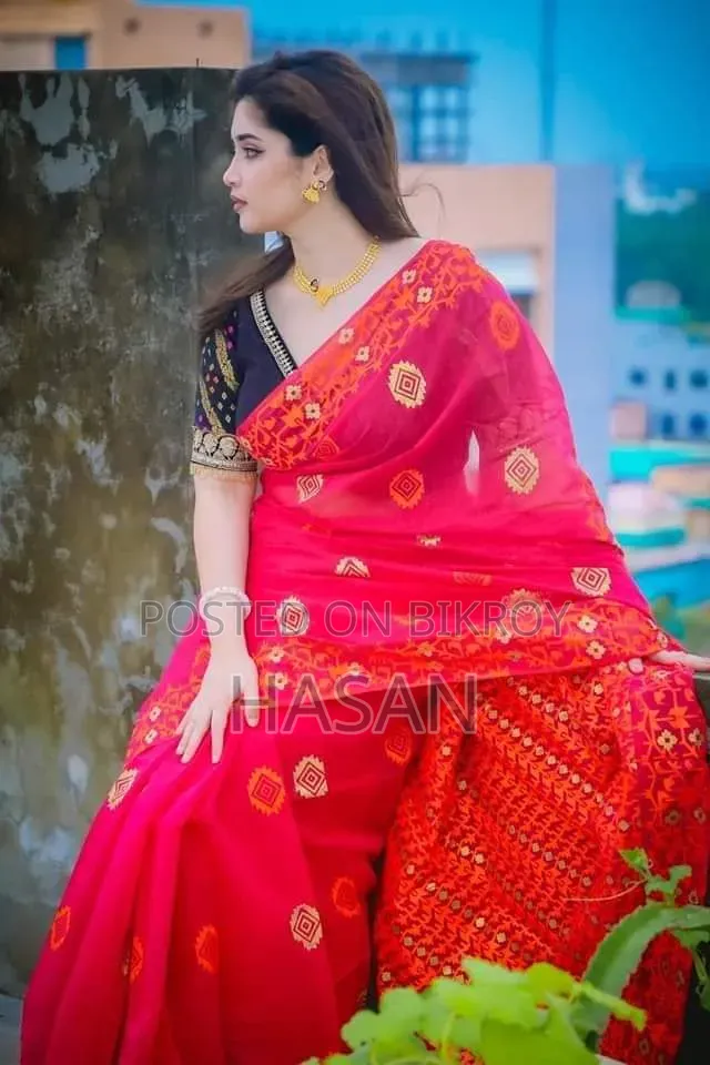 Half Silk Screen Print Saree