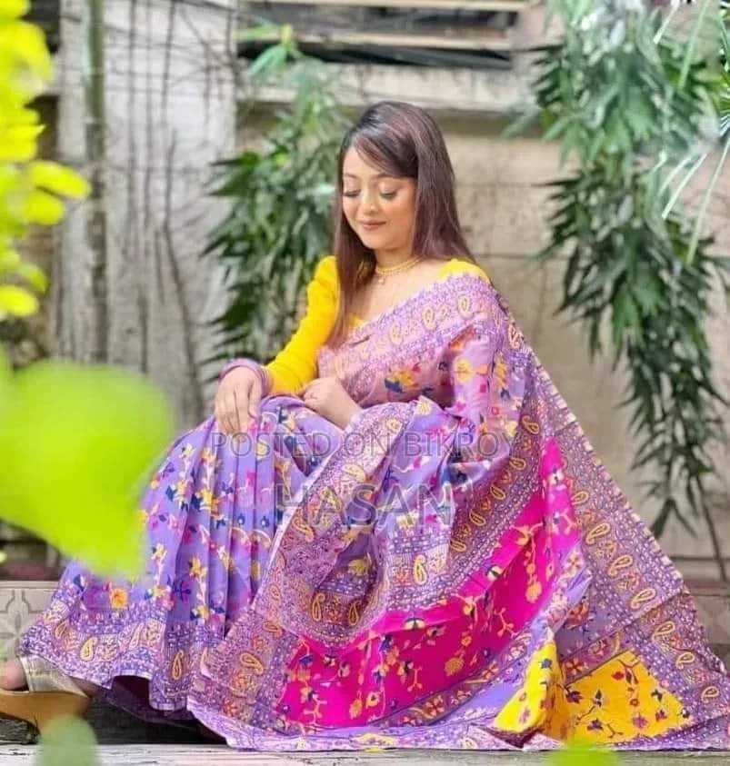 Half Silk Screen Print Saree