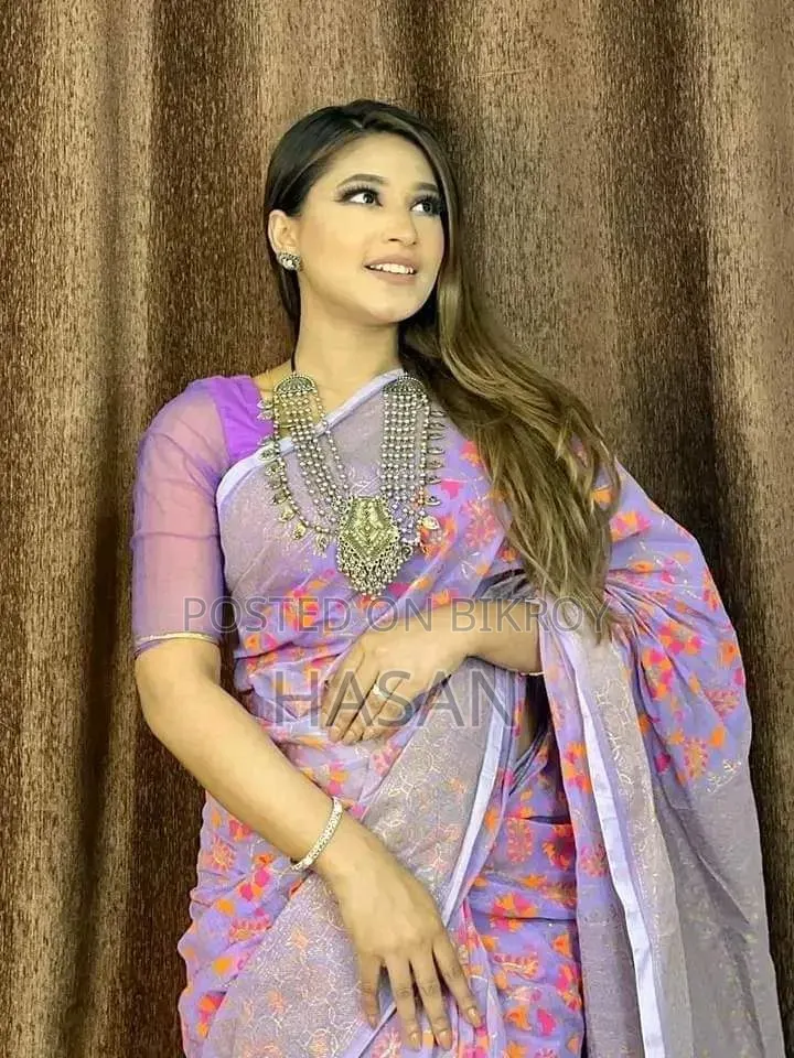 Half Silk Screen Print Saree