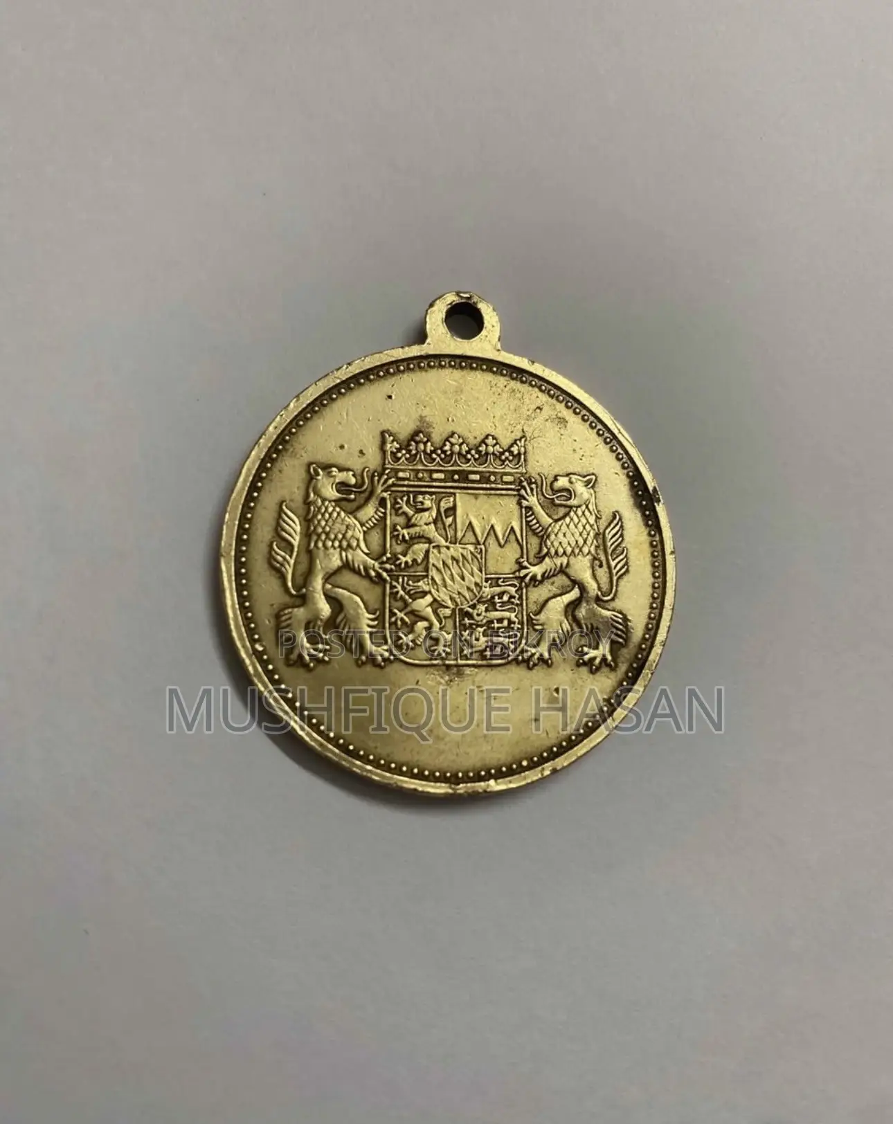 Vintage German Brass Medal for Collector