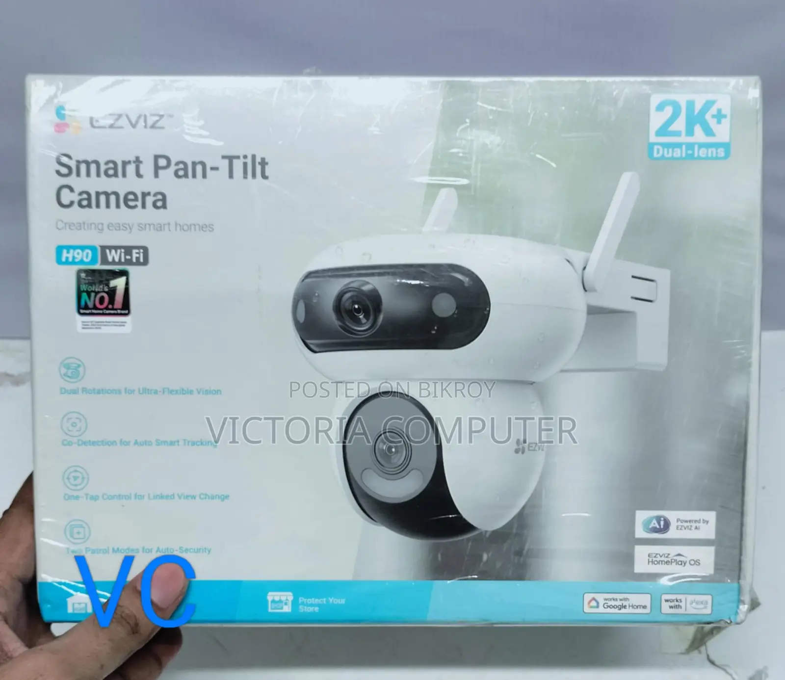 Ezviz Cs-H90 Dual 4mp 2k+ Dome Wifi Ip Camera