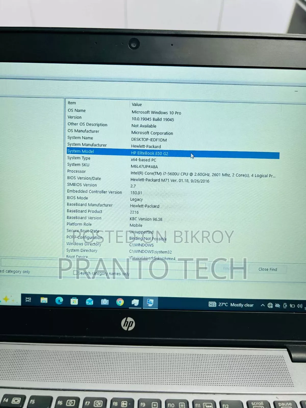 Laptop HP EliteBook 850 G2 8GB Intel Core i7 SSD 128GB