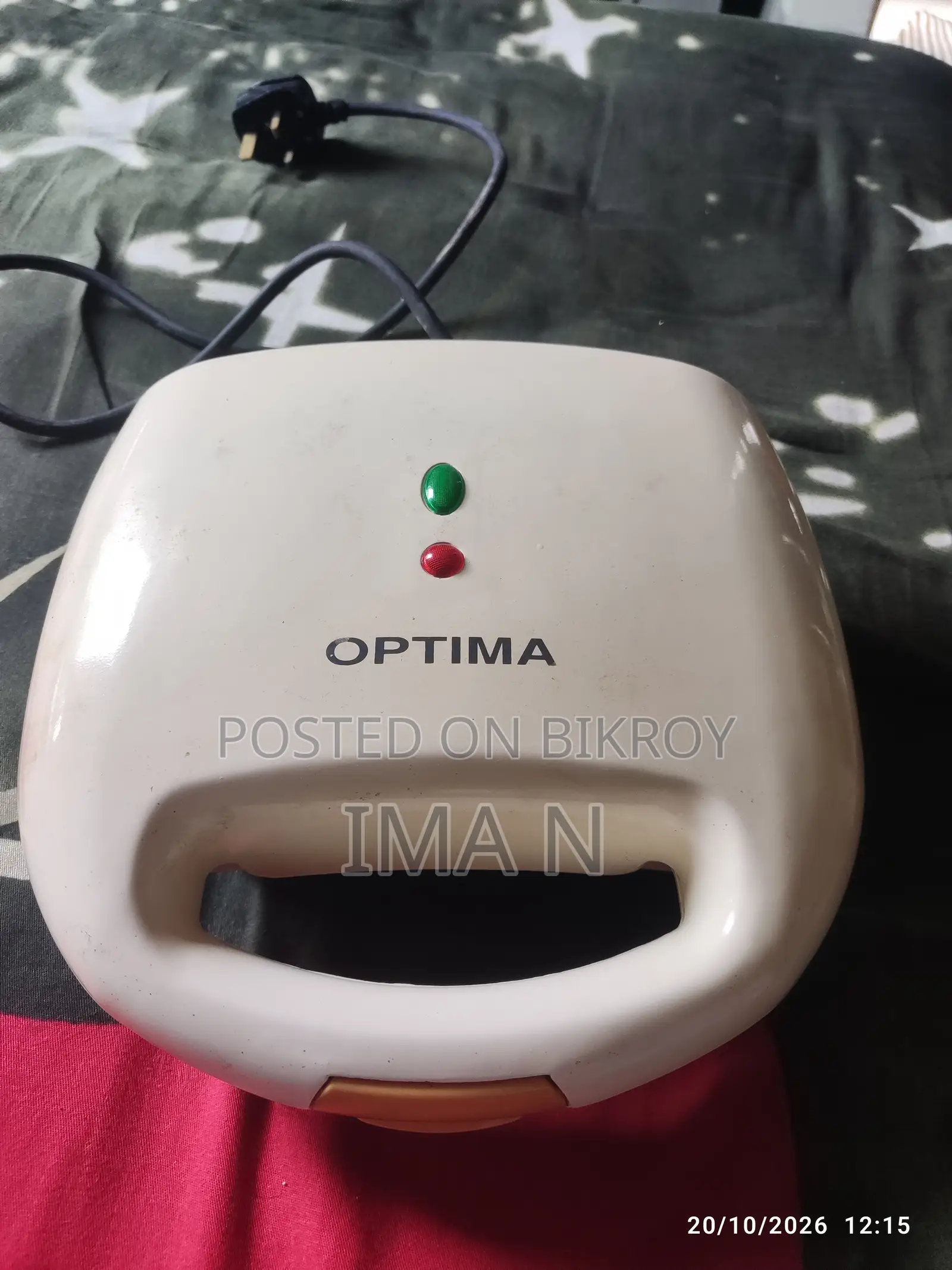 Optima Sandwich Maker (SM850, 700 Watts) - Used, Working