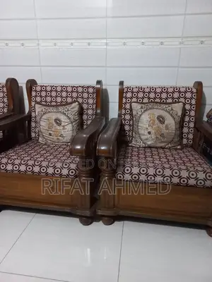 Teak wood sofa set with tea table for sale