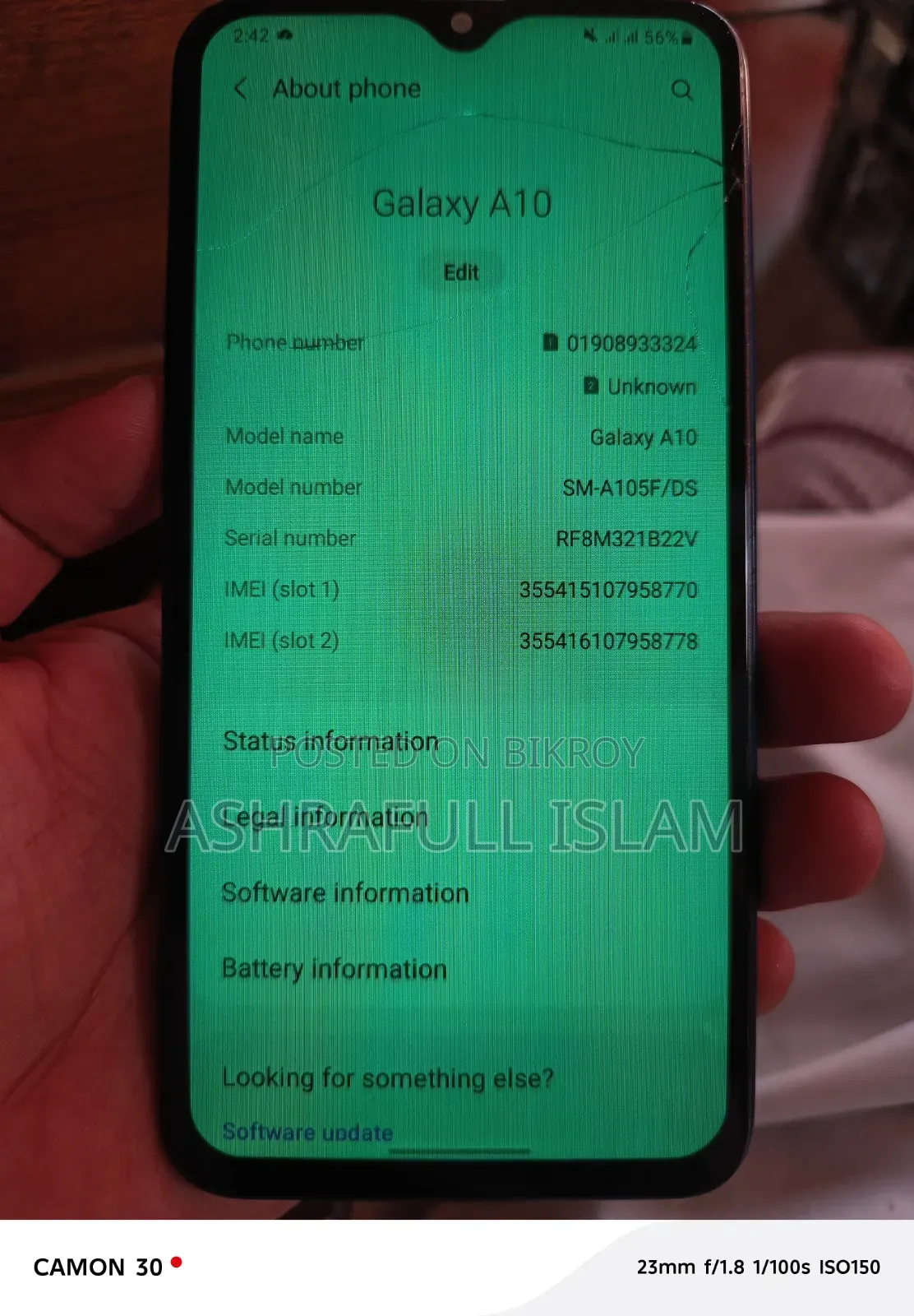 Samsung A10 32 GB Blue