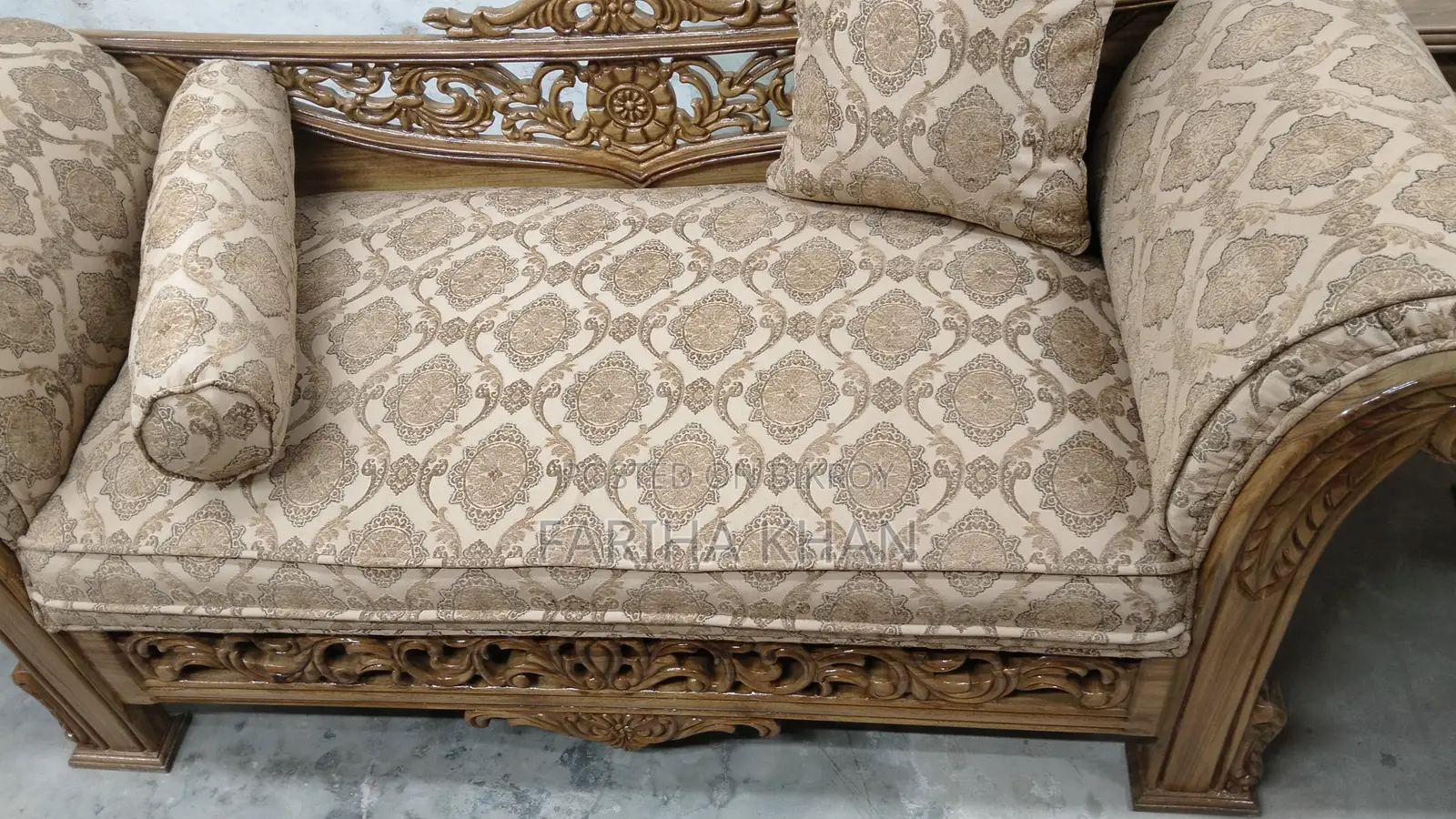 New Carved Teak Wood Sofa Set for Sale.
