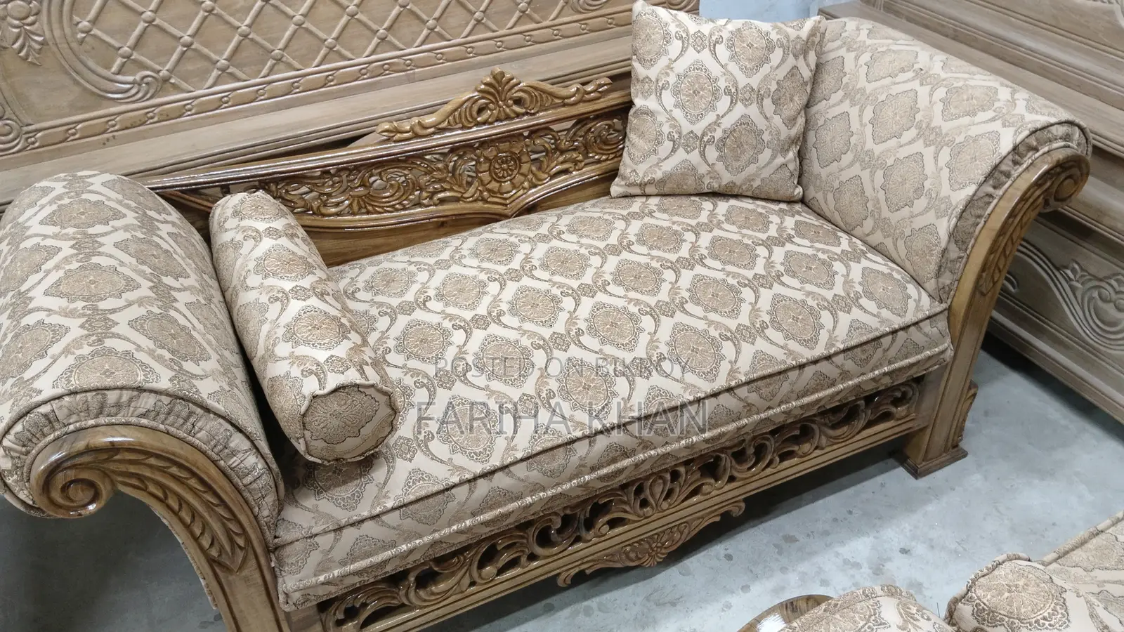 New Carved Teak Wood Sofa Set for Sale.