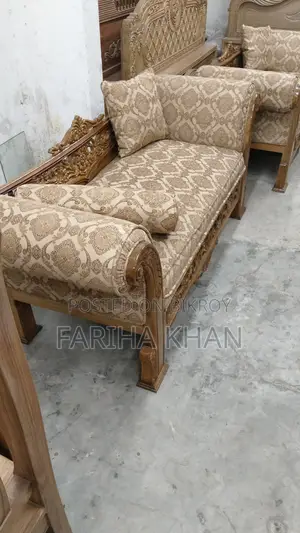 New Carved Teak Wood Sofa Set for Sale.