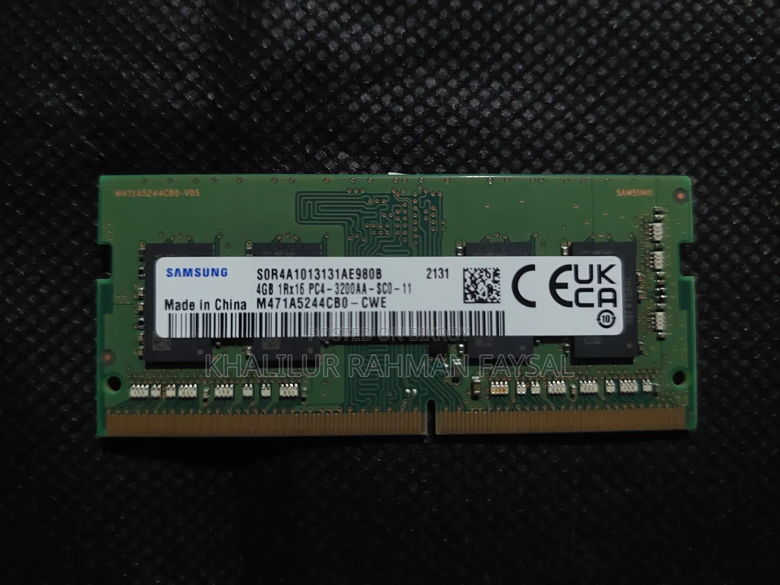 Samsung 4GB DDR4 3200MHz Original Laptop RAM